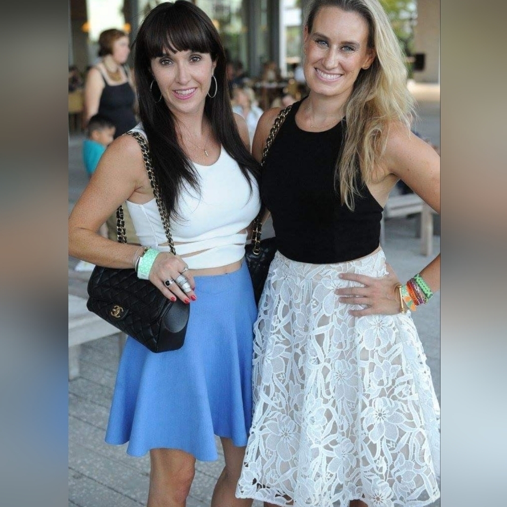 Alice + Olivia White Lace Midi Skirt